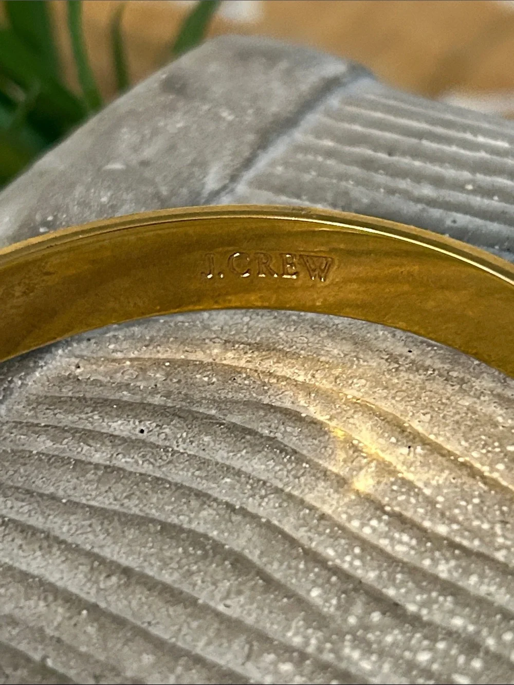J Crew Gold Tone Bangle Bracelet with Turquoise Enamel